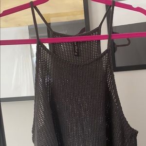 High Neck Knitted Crop Tank